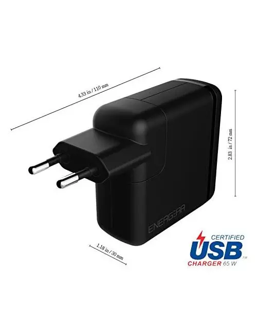Alimentation ENERGEAR Wall Charger 65W (USB Type C PD 2.0) ENERGEAR - 1