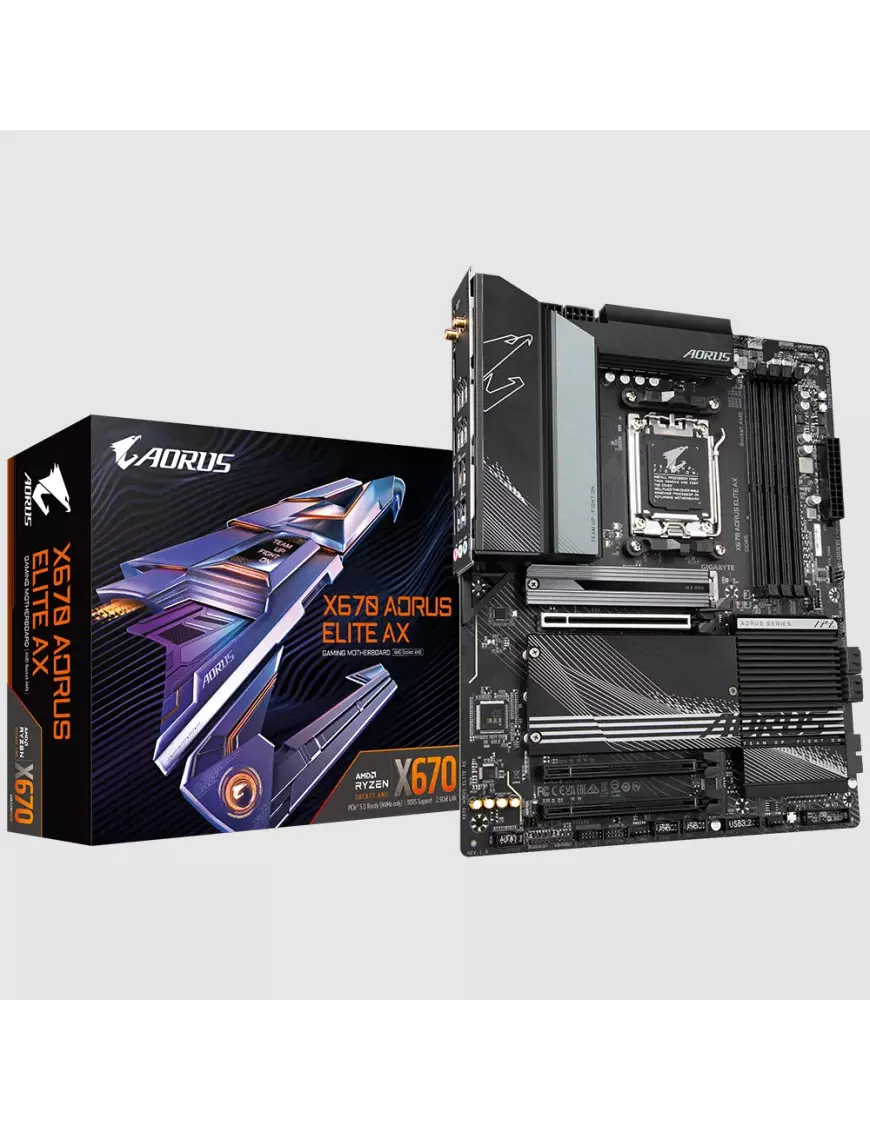 Carte Mère Gigabyte X670 AORUS ELITE AX ATX AM5 DDR5 USB3.2 M.2 WIFI Gigabyte - 1