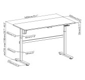 Bureau Kimex motorisé assis-debout Blanc 140x60cm H: 73-118cm Bureau Kimex motorisé assis-debout Blanc 140x60cm H: 73-118cm
