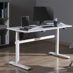 Bureau Kimex motorisé assis-debout Blanc 140x60cm H: 73-118cm KIMEX - 3