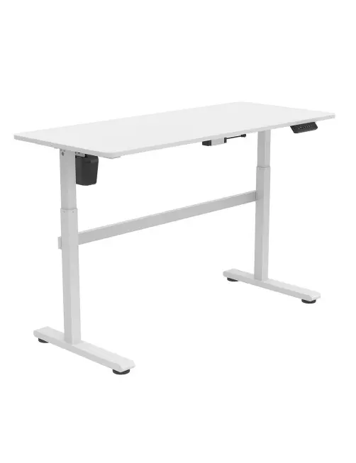 Bureau Kimex motorisé assis-debout Blanc 140x60cm H: 73-118cm KIMEX - 1