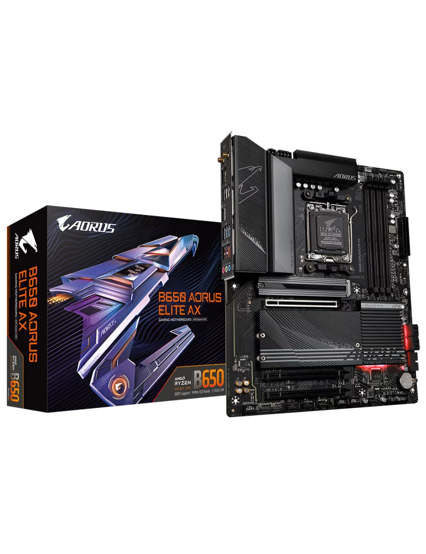 Carte Mère Gigabyte B650 AORUS ELITE AX ATX AM5 DDR5 USB3.2 M.2 WIFI Gigabyte - 1