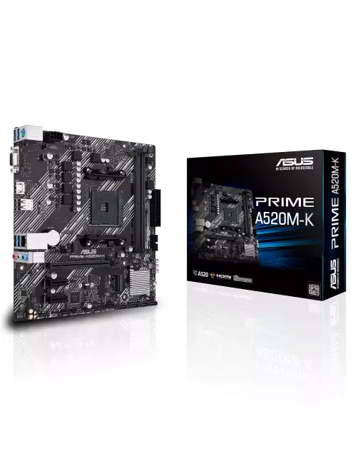 Carte Mère Asus Prime A520M-K mATX AM4 DDR4 USB3.2 M.2 VGA HDMI Asus - 1 Carte Mère Asus Prime A520M-K mATX AM4 DDR4 USB3.2 M.2 VGA HDMI Asus - 1