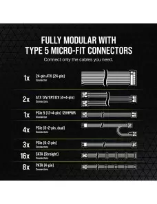 Alimentation Corsair RM1000x SHIFT 1000 Watts 80Plus Gold Corsair - 8