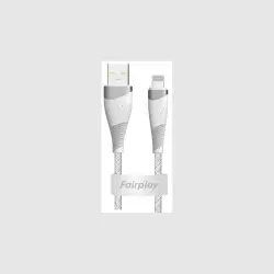 Cable USB vers Lightning 2.4A Fairplay 1M Blanc TORILIS Fairplay - 2