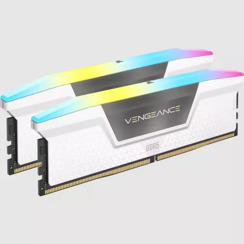 DDR5 Corsair Vengeance RGB Kit 32Go 2x16Go 6000Mhz CL36 Blanc XMP
