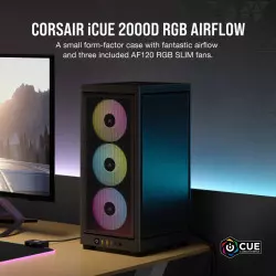 Boitier Corsair iCUE 2000D RGB Airflow Mini-ITX Noir