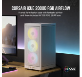 Boitier Corsair iCUE 2000D RGB Airflow Mini-ITX Blanc