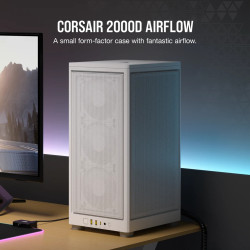 Boitier Corsair iCUE 2000D Airflow Mini-ITX Blanc