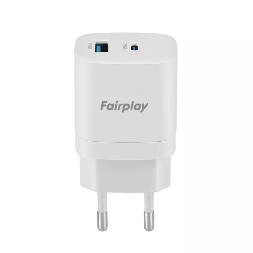 Alimentation Secteur 220V vers USB-C USB-A PD 30W Fairplay TROPEA