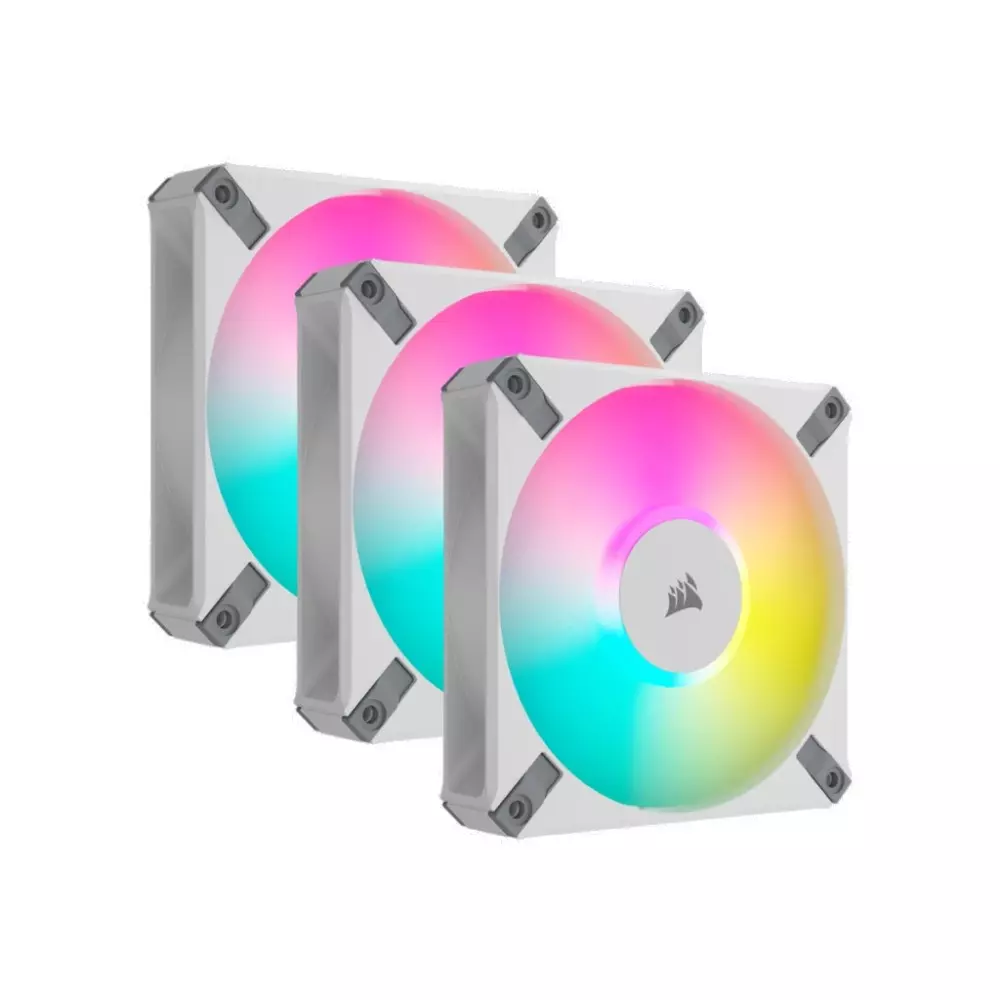 Ventilateur Corsair iCUE AF120 RGB ELITE Blanc Triple Pack 120 mm