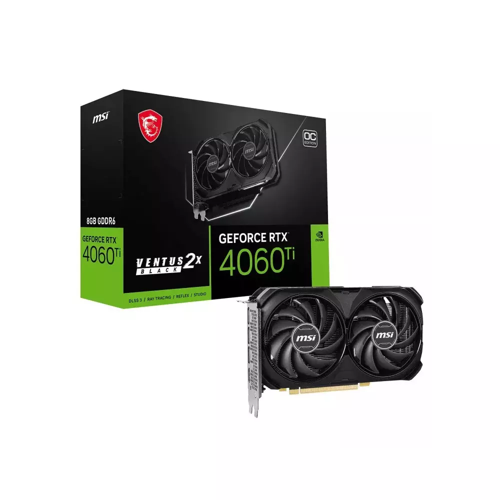 Carte Graphique MSI RTX 4060 Ti VENTUS 2X BLACK 8G OC