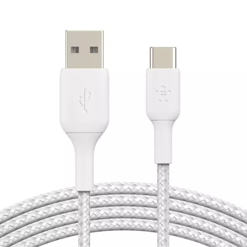 Cable USB vers Type-C 3A Belkin 15cm tressée Blanc