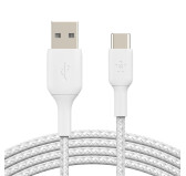 Cable USB vers Type-C 3A Belkin 15cm tressée Blanc