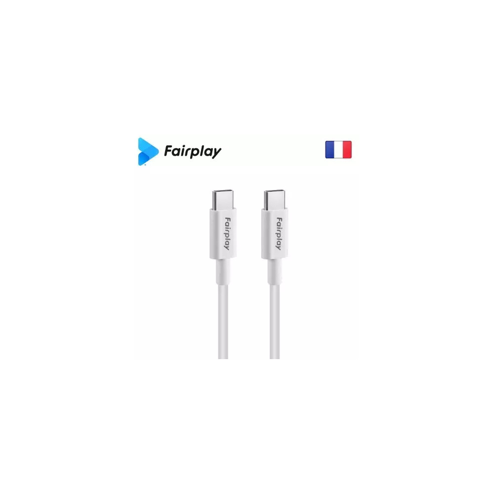 Cable USB Type-C vers Type-C PD 100W Fairplay HIMALYA 1M Blanc
