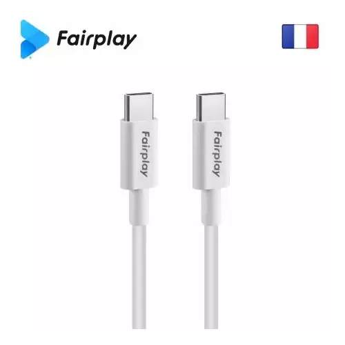 Cable USB Type-C vers Type-C PD 100W Fairplay HIMALYA 1M Blanc