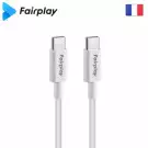 Cable USB Type-C vers Type-C PD 5A Fairplay HIMALYA 1M Blanc