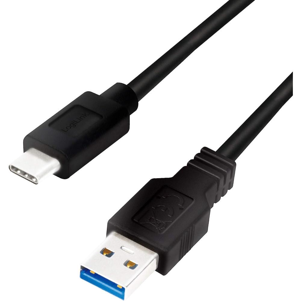Cable USB 3.2 vers Type-C 3A LogiLink 3M Noir CU0171 Cable USB 3.2 vers Type-C 3A LogiLink 3M Noir CU0171
