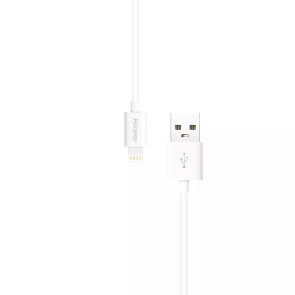 Cable USB vers Lightning 2.4A Fairplay SENECIO 2M Blanc