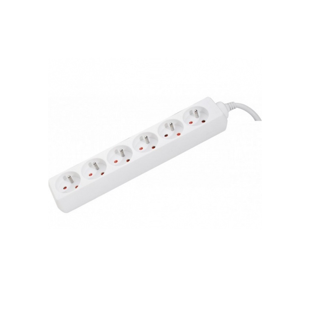 Bloc Multiprises 6 entrées Standard  1.5m Blanc