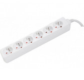 Bloc Multiprises 6 entrées Standard  1.5m Blanc