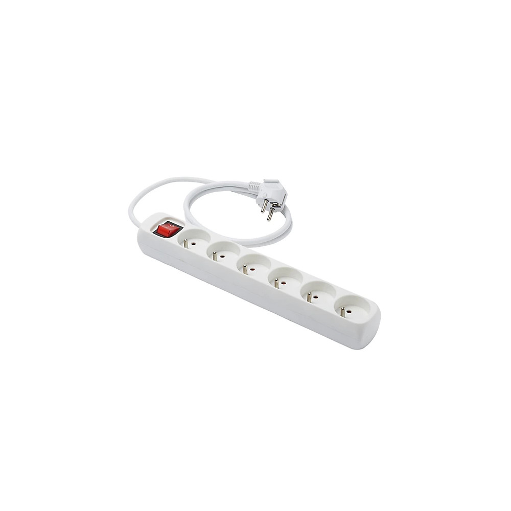 Bloc Multiprises 6 entrées Standard avec interrupteur 1.5m