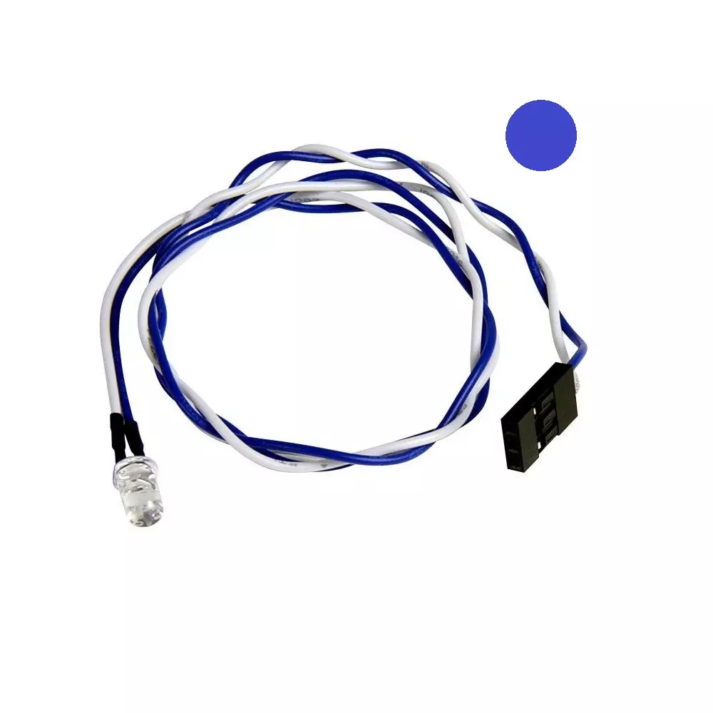 2x LED Bleu 5mm avec prise molex