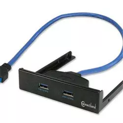 Rack 3.5 Connectland KIT-3.5"-USB-V3-2P Black 2 Ports USB 3.0
