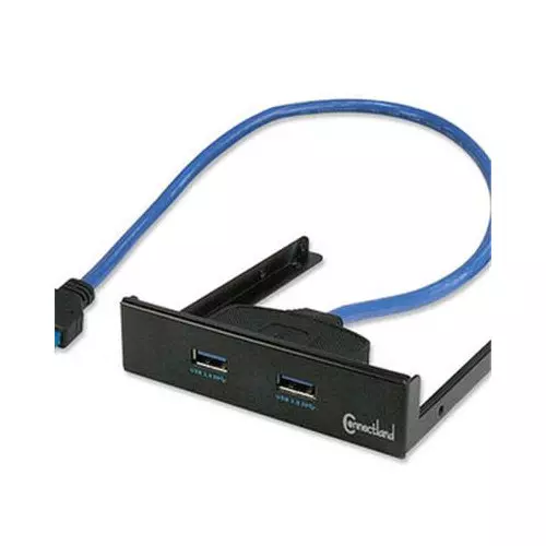 Rack 3.5 Connectland KIT-3.5"-USB-V3-2P Black 2 Ports USB 3.0