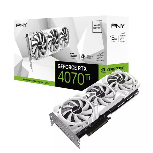 Carte Graphique PNY RTX 4070 Ti 12Go VERTO White Edition