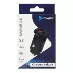 Chargeur Allume Cigare 2x USB 3.1A Fairplay Maranello S2