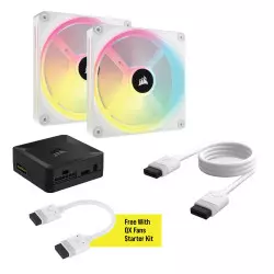 Ventilateur Corsair iCUE LINK QX140 RGB Dual Pack Blanc 140mm