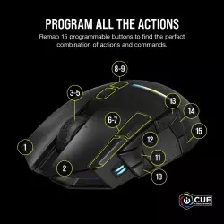 Souris Gaming Corsair MMO RGB DARKSTAR WIRELESS