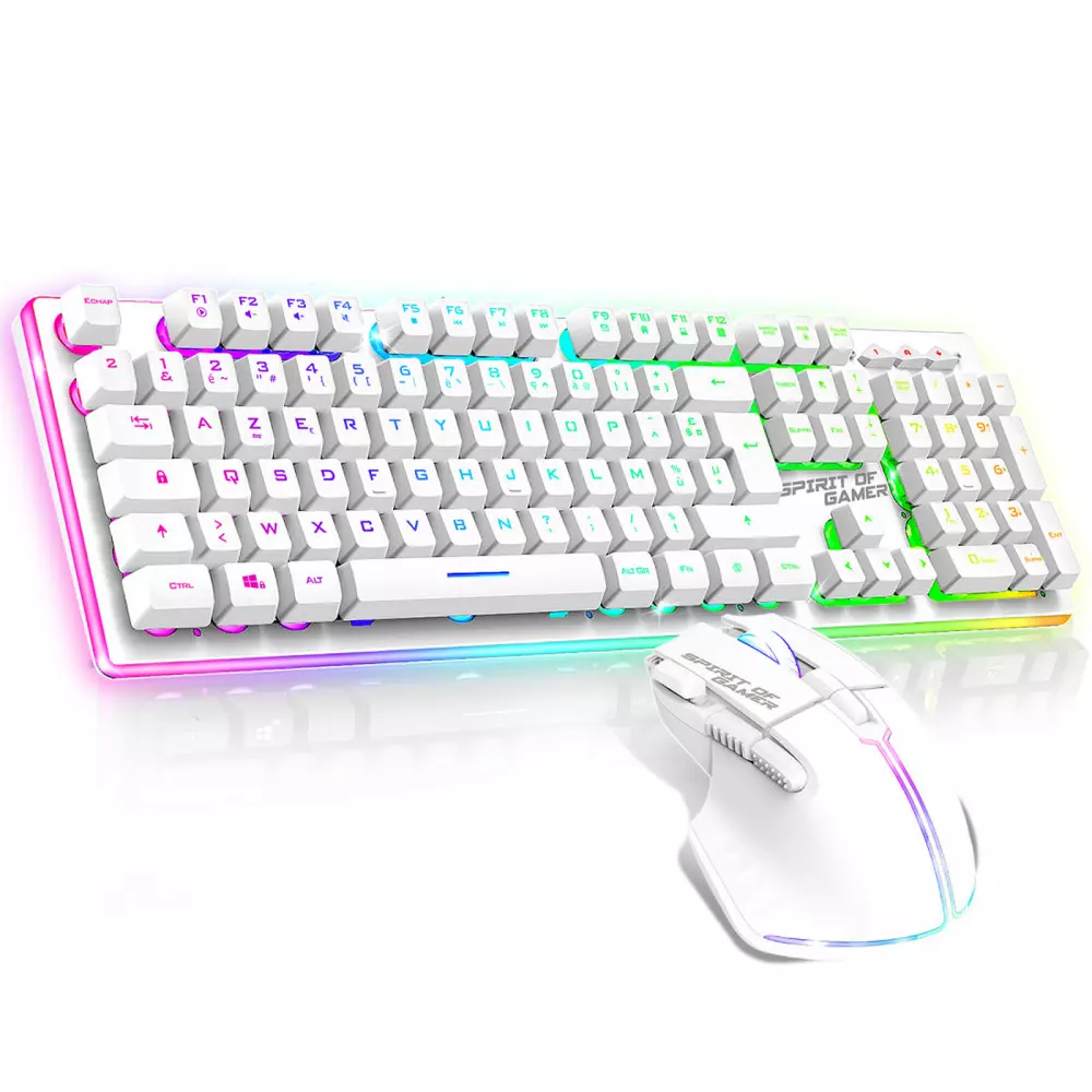 Pack Clavier Souris Spirit of Gamer Ultimate 600 Wireless Blanc