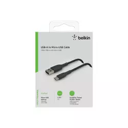 Cable USB vers Micro USB 2.4A Belkin 1m tressée Noir