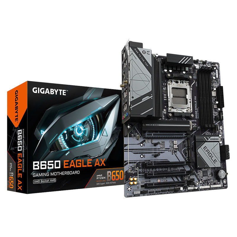 Carte Mère Gigabyte B650 EAGLE AX ATX AM5 DDR5 USB3.2 M.2 WIFI Carte Mère Gigabyte B650 EAGLE AX ATX AM5 DDR5 USB3.2 M.2 WIFI