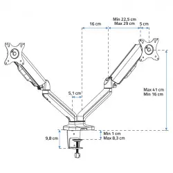 Bras support double écran Advance ErgoMounts Dual (ADV-ARM2)