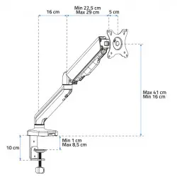 Bras support écran Advance ErgoMounts Single (ADV-ARM1)