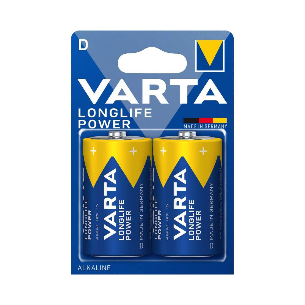 Pack 2 Piles VARTA Pile alcaline LONGLIFE Power D (LR20) 1.5V Pack 2 Piles VARTA Pile alcaline LONGLIFE Power D (LR20) 1.5V