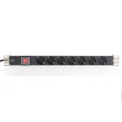 Bloc 19" 8 Prises Standard avec interrupteur Digitus DN-95402-1-FR