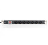 Bloc 19" 8 Prises Standard avec interrupteur Digitus DN-95402-1-FR Bloc 19" 8 Prises Standard avec interrupteur Digitus DN-95402-1-FR