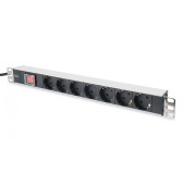Bloc 19" 8 Prises Standard avec interrupteur Digitus DN-95402-1-FR Bloc 19" 8 Prises Standard avec interrupteur Digitus DN-95402-1-FR