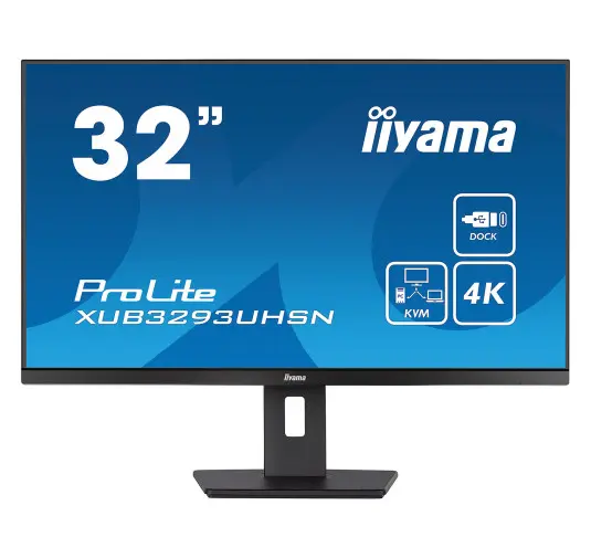 Ecran iiyama 32" XUB3293UHSN-B5 3840x2160 75Hz 4ms Dock USB-C 65Watt