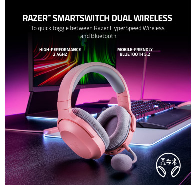 Micro Casque Razer Barracuda X 2022 Quartz Rose