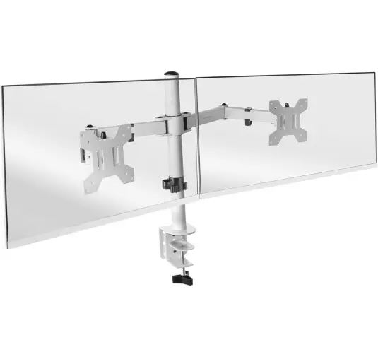 Bras support double écran Mars Gaming MARM2W Blanc jusqu'à 27" 8Kg