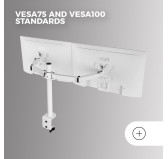 Bras support double écran Mars Gaming MARM2W Blanc jusqu'à 27" 8Kg