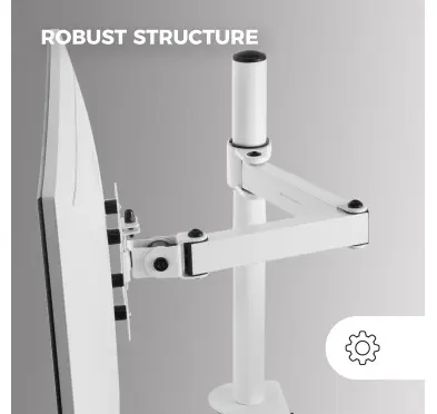 Bras support écran Mars Gaming MARM1W Blanc jusqu'à 32" 8Kg