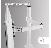 Bras support écran Mars Gaming MARM1W Blanc jusqu'à 32" 8Kg