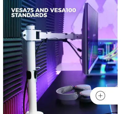 Bras support écran Mars Gaming MARM1W Blanc jusqu'à 32" 8Kg