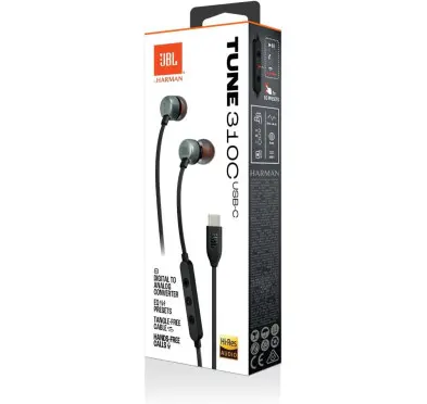 Ecouteurs intra-auriculaires avec micro JBL Tune 310C Noir USB-C